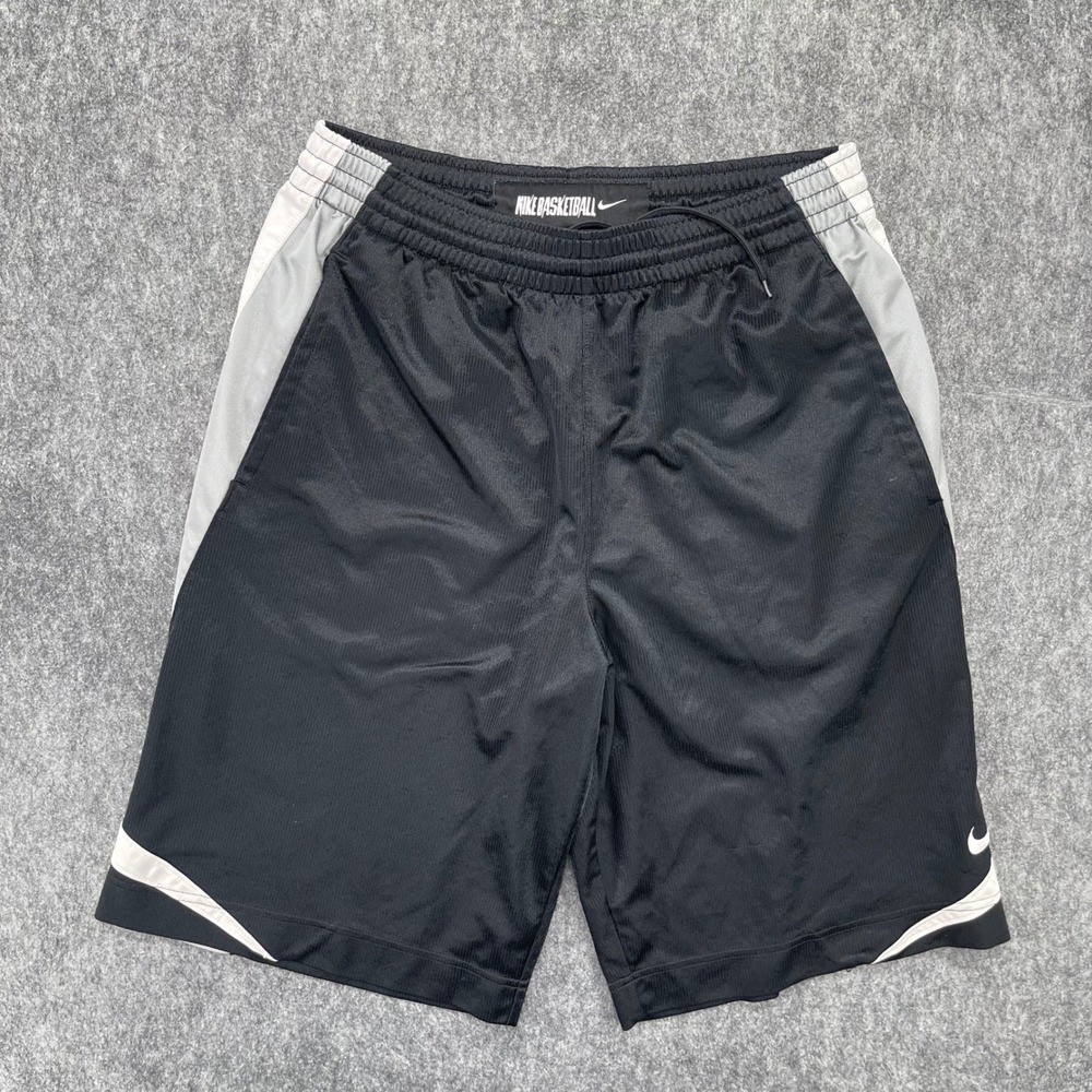 Nike Basketball Shorts Mens Medium Black Mesh Athletic Swoosh Y2K Vintage